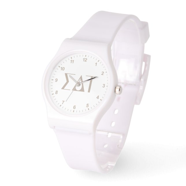 Sigma Delta Tau Sorority Greek Letters Logo Watch (Angle)
