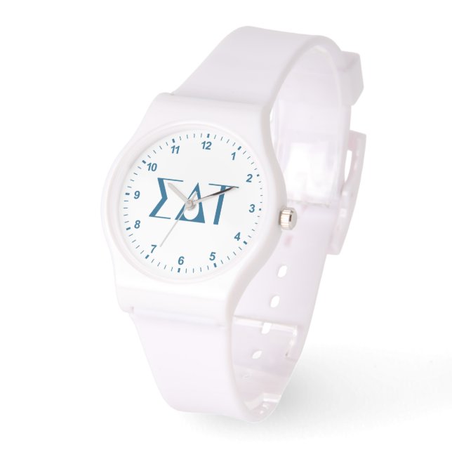 Sigma Delta Tau Sorority Greek Letters Logo Watch (Angle)