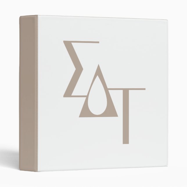 Sigma Delta Tau Sorority Greek Letters Teardrop 3 Ring Binder (Front/Spine)
