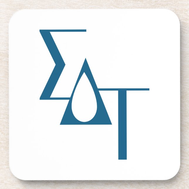 Sigma Delta Tau Sorority Greek Letters Teardrop Beverage Coaster (Front)