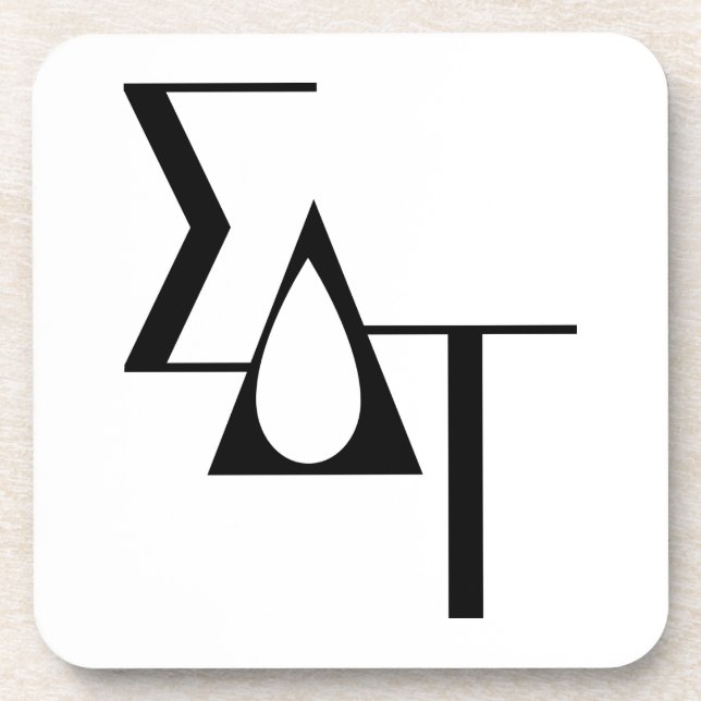 Sigma Delta Tau Sorority Greek Letters Teardrop Beverage Coaster (Front)
