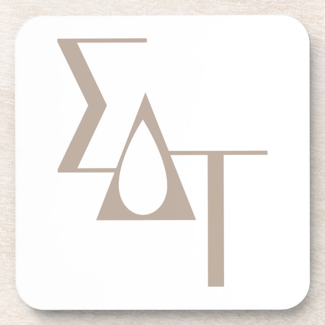 Sigma Delta Tau Sorority Greek Letters Teardrop Beverage Coaster (Front)