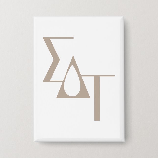 Sigma Delta Tau Sorority Greek Letters Teardrop Button (Front)