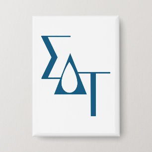 Sigma Delta Tau Sorority Greek Letters Teardrop Button