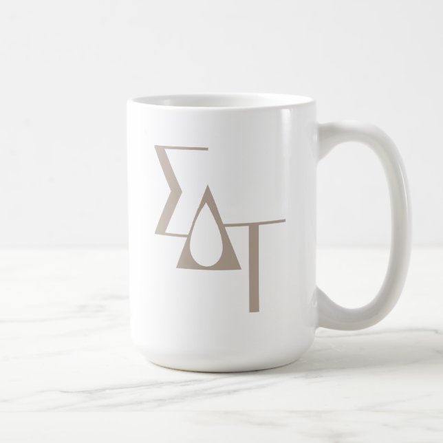 Sigma Delta Tau Sorority Greek Letters Teardrop Coffee Mug (Right)