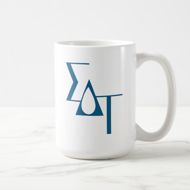 Sigma Delta Tau Sorority Greek Letters Teardrop Coffee Mug (Right)