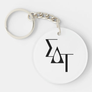 Sigma Delta Tau Sorority Greek Letters Teardrop Keychain