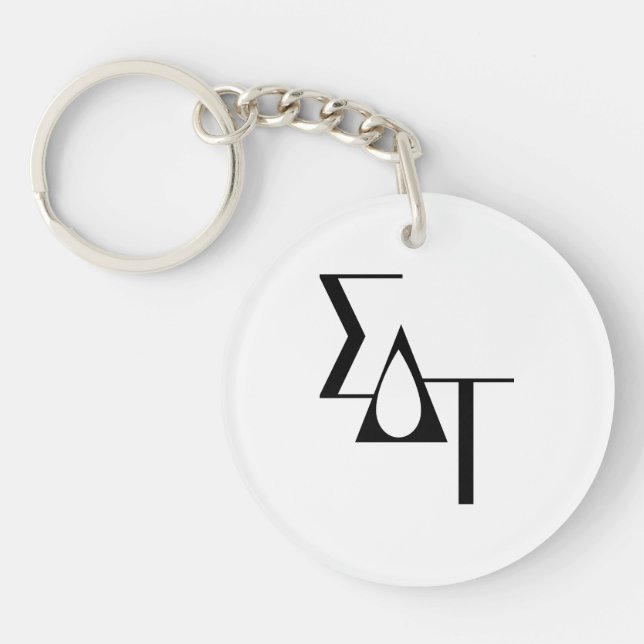 Sigma Delta Tau Sorority Greek Letters Teardrop Keychain (Front)