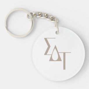 Sigma Delta Tau Sorority Greek Letters Teardrop Keychain
