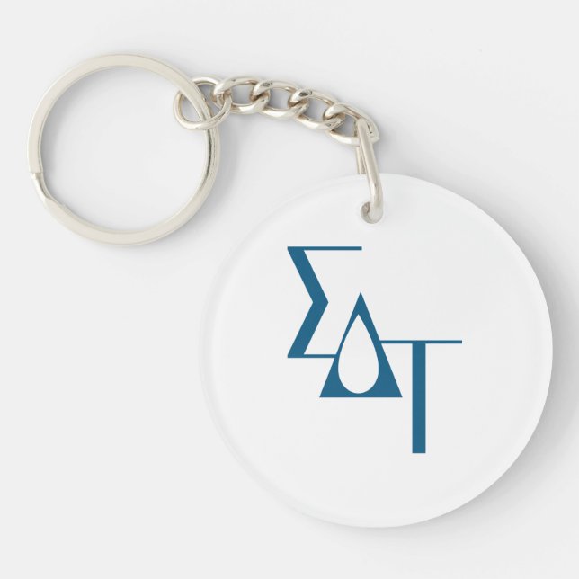 Sigma Delta Tau Sorority Greek Letters Teardrop Keychain (Front)