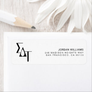 Sigma Delta Tau Sorority Greek Letters Teardrop Label