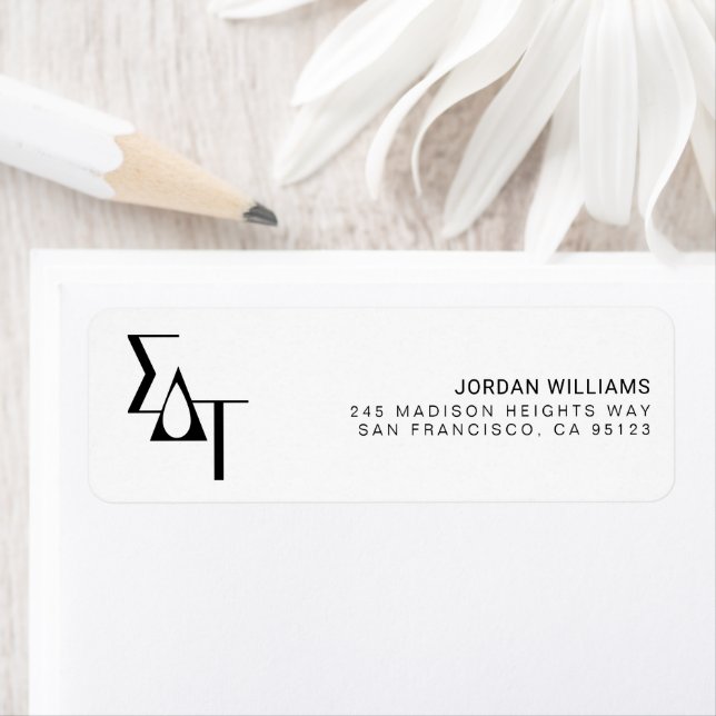 Sigma Delta Tau Sorority Greek Letters Teardrop Label (Insitu)