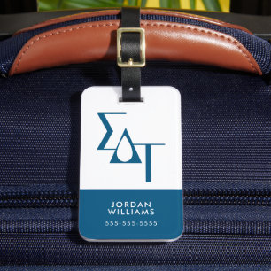 Sigma Delta Tau Sorority Greek Letters Teardrop Luggage Tag