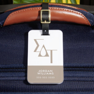 Sigma Delta Tau Sorority Greek Letters Teardrop Luggage Tag