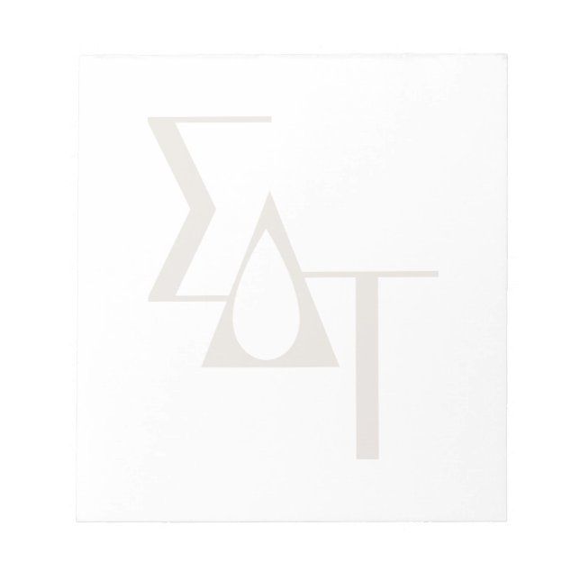 Sigma Delta Tau Sorority Greek Letters Teardrop Notepad (Front)