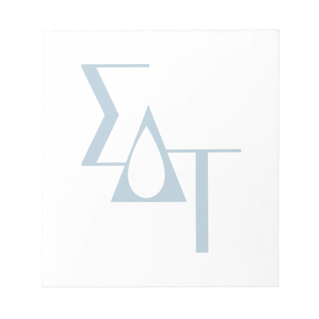 Sigma Delta Tau Sorority Greek Letters Teardrop Notepad (Front)