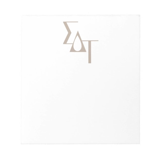 Sigma Delta Tau Sorority Greek Letters Teardrop Notepad (Front)