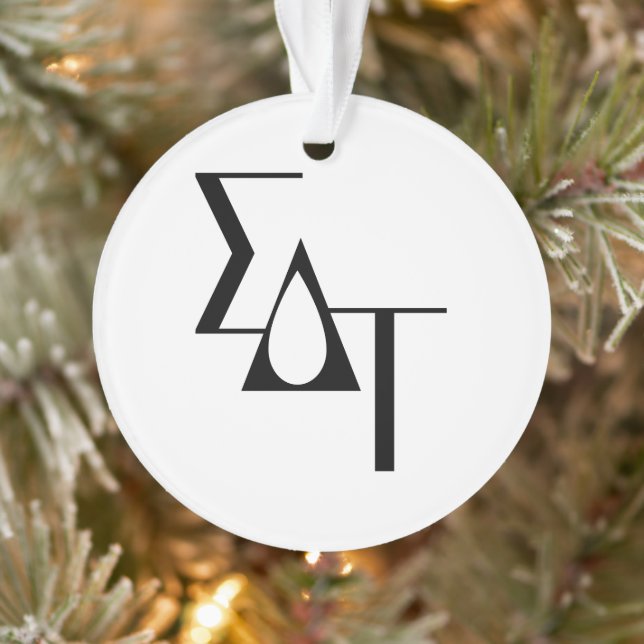 Sigma Delta Tau Sorority Greek Letters Teardrop Ornament (Tree)