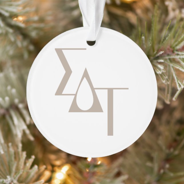 Sigma Delta Tau Sorority Greek Letters Teardrop Ornament (Tree)