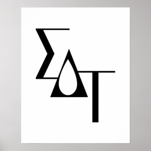 Sigma Delta Tau Sorority Greek Letters Teardrop Poster