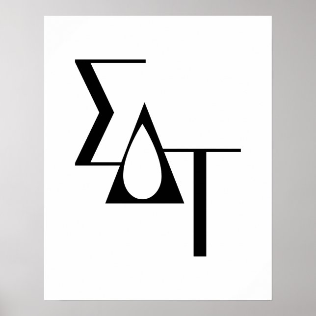 Sigma Delta Tau Sorority Greek Letters Teardrop Poster (Front)