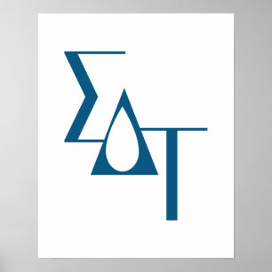 Sigma Delta Tau Sorority Greek Letters Teardrop Poster
