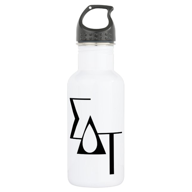 Sigma Delta Tau Sorority Greek Letters Teardrop Stainless Steel Water Bottle (Front)