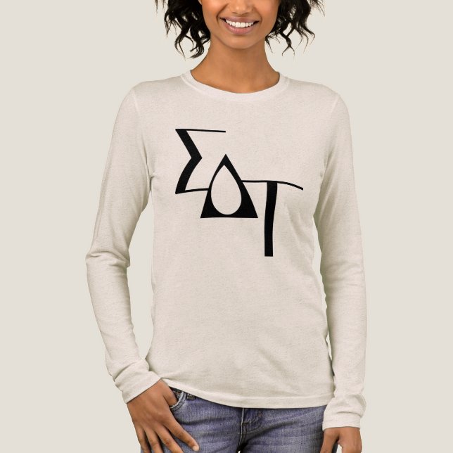 Sigma Delta Tau Sorority Greek Letters Teardrop Tri-Blend Shirt (Front)