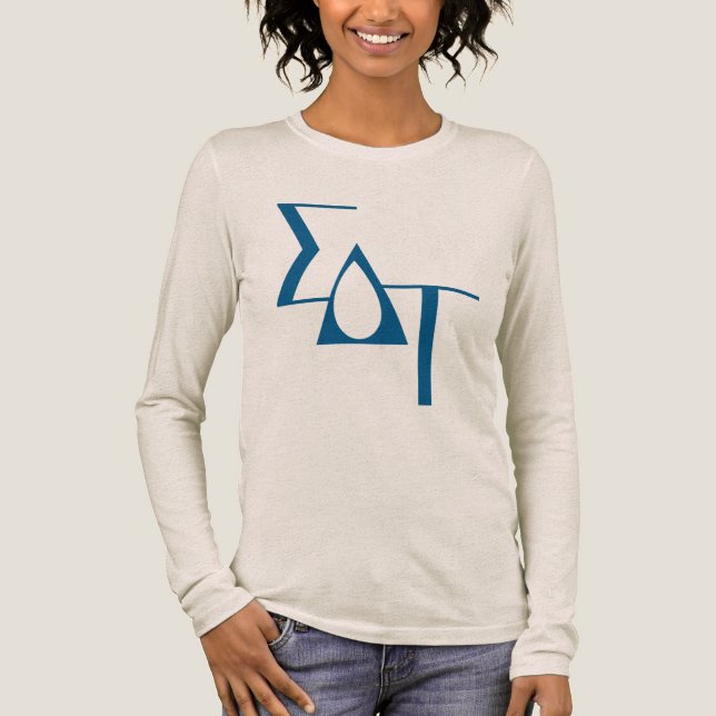 Sigma Delta Tau Sorority Greek Letters Teardrop Tri-Blend Shirt (Front)