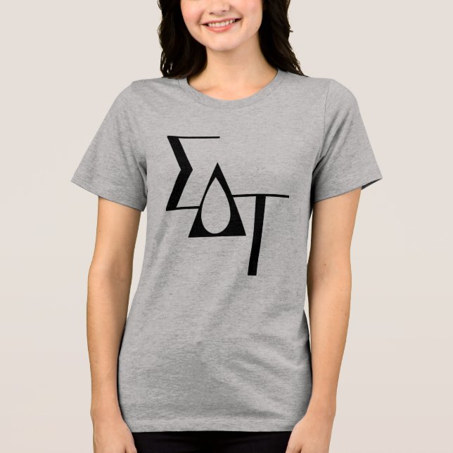 Sigma Delta Tau Sorority Greek Letters Teardrop Tri-Blend Shirt (Front)
