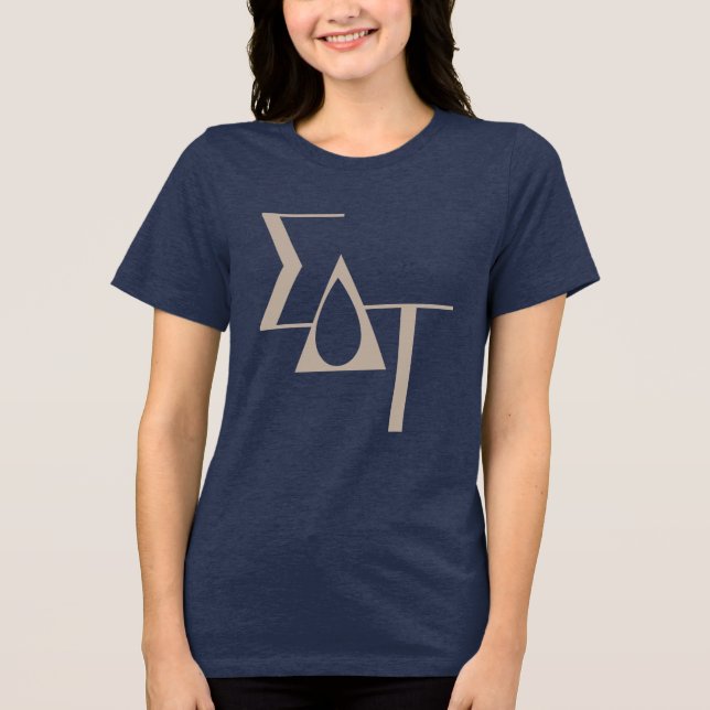Sigma Delta Tau Sorority Greek Letters Teardrop Tri-Blend Shirt (Front)