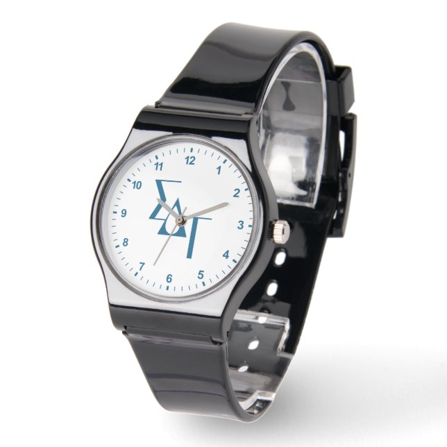 Sigma Delta Tau Sorority Greek Letters Teardrop Watch (Angle)