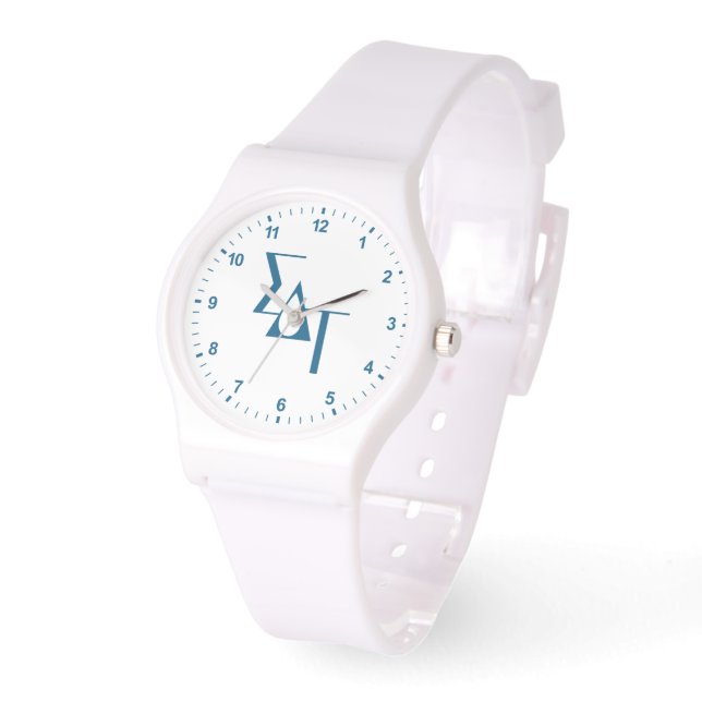 Sigma Delta Tau Sorority Greek Letters Teardrop Watch (Angle)