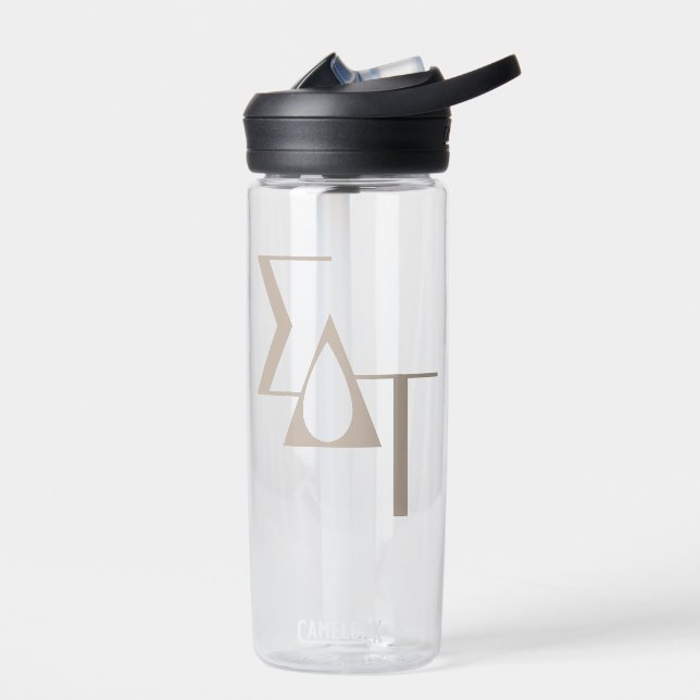 Sigma Delta Tau Sorority Greek Letters Teardrop Water Bottle (Left)