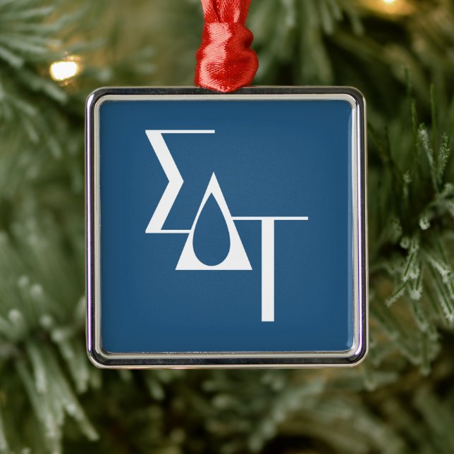 Sigma Delta Tau Sorority Horizontal Torch Logo Metal Ornament (Tree)
