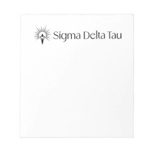 Sigma Delta Tau Sorority Horizontal Torch Logo Notepad