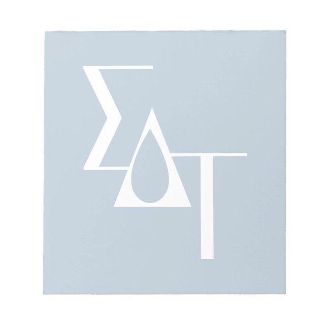 Sigma Delta Tau Sorority Horizontal Torch Logo Notepad (Front)
