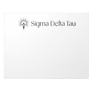 Sigma Delta Tau Sorority Horizontal Torch Logo Notepad