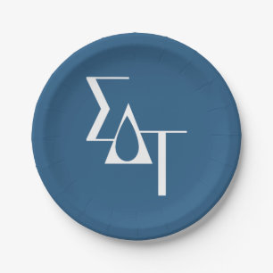 Sigma Delta Tau Sorority Horizontal Torch Logo Paper Plates