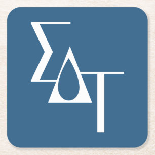 Sigma Delta Tau Sorority Horizontal Torch Logo Square Paper Coaster
