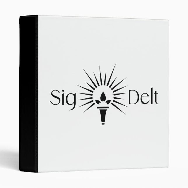 Sigma Delta Tau Sorority Torch Emblem 3 Ring Binder (Front/Spine)