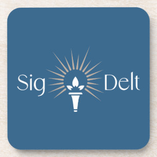 Sigma Delta Tau Sorority Torch Emblem Beverage Coaster