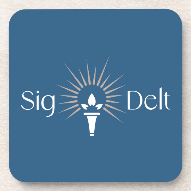 Sigma Delta Tau Sorority Torch Emblem Beverage Coaster (Front)