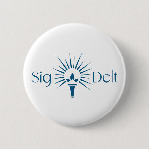 Sigma Delta Tau Sorority Torch Emblem Button