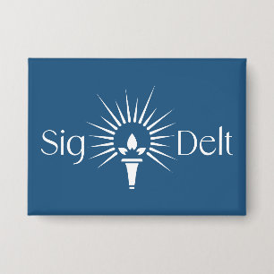 Sigma Delta Tau Sorority Torch Emblem Button