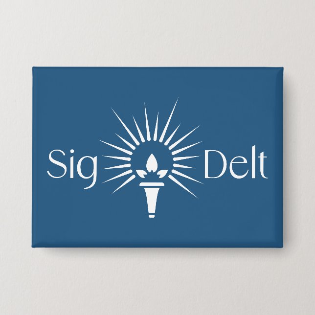 Sigma Delta Tau Sorority Torch Emblem Button (Front)