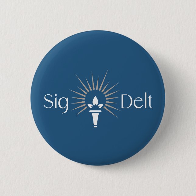 Sigma Delta Tau Sorority Torch Emblem Button (Front)