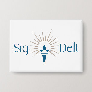 Sigma Delta Tau Sorority Torch Emblem Button