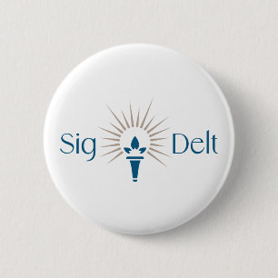 Sigma Delta Tau Sorority Torch Emblem Button