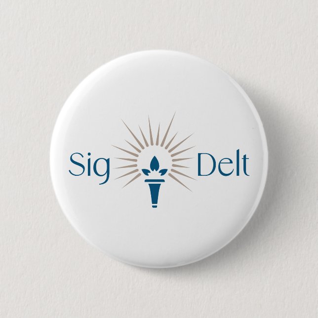 Sigma Delta Tau Sorority Torch Emblem Button (Front)